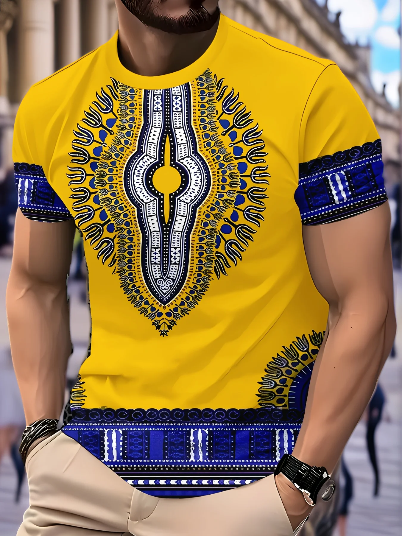 Dashiki Shirt Men - Vintage Men's African Dashiki Ethnic Pattern