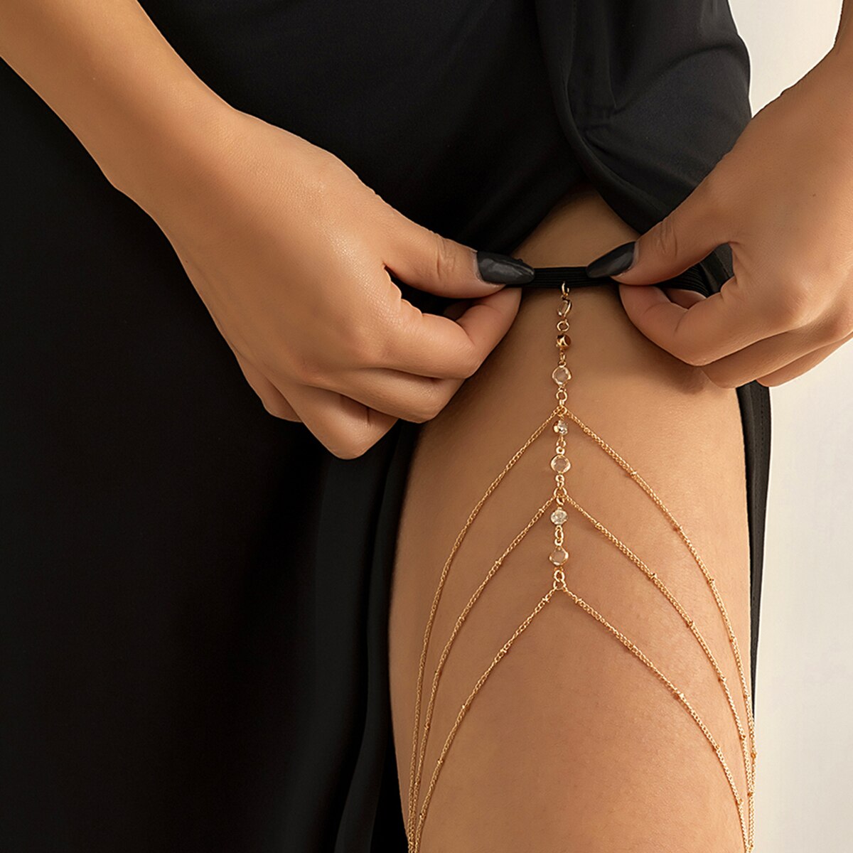Boho Elastic Band Crystal Leg  - Ethnic Fashion Jewellery review and price