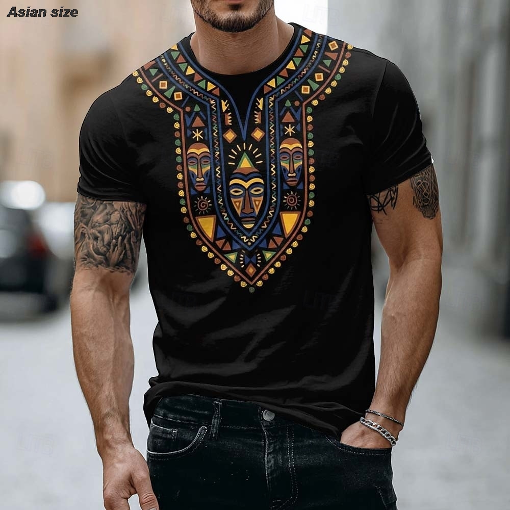 2026 Mens African Tribal Mask  - Dashiki Shirt Men review and price